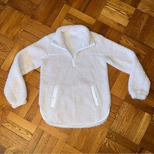 NWOT Abercrombie & Fitch Soft White Sherpa Half Zip